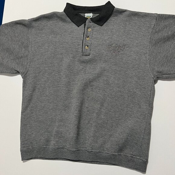 Rainforest Cafe Vintage Long Sleeve Polo Shirt Sweater Gray Men's size Large - Picture 1 of 7